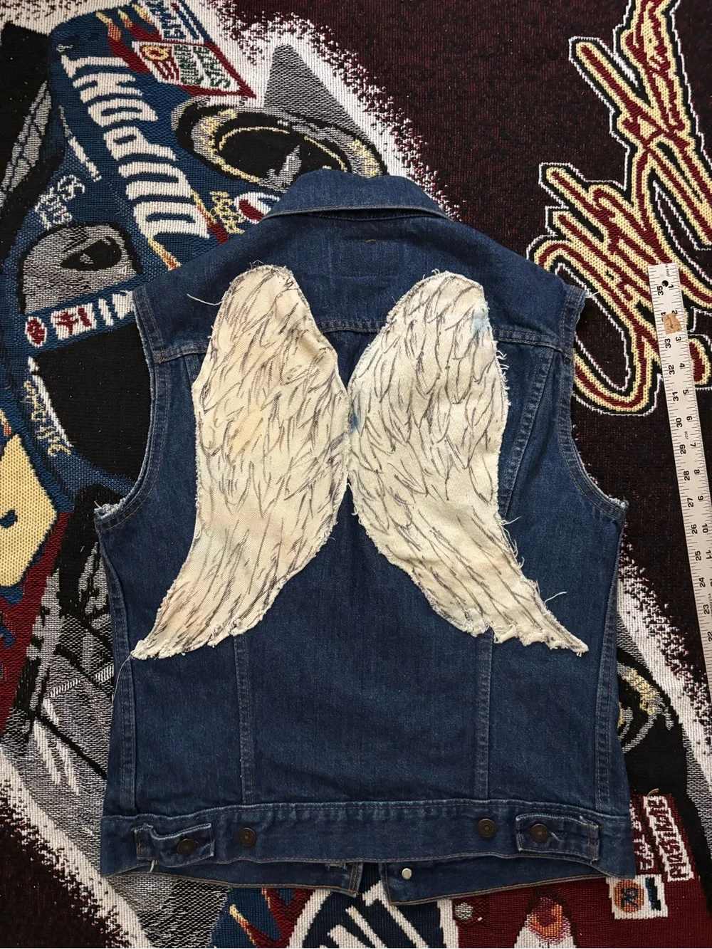 Vintage Levi’s Custom Made Motorcycle Denim Trucker Vest Men’s Size 38
